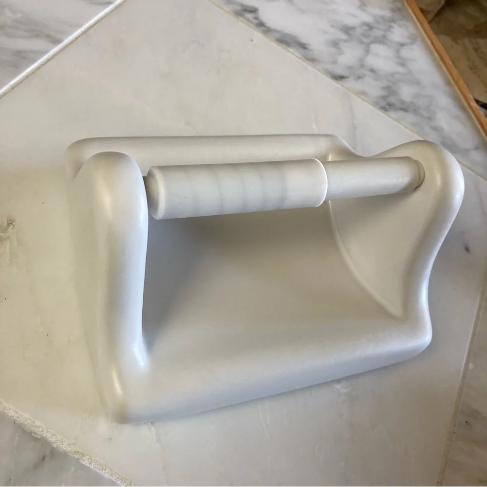 White Ceramic Wall-Mounted Toilet Paper Holder - Classic Bath Accessory